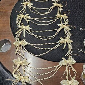 Pearl & Ribbon Swag Hanging Decorations